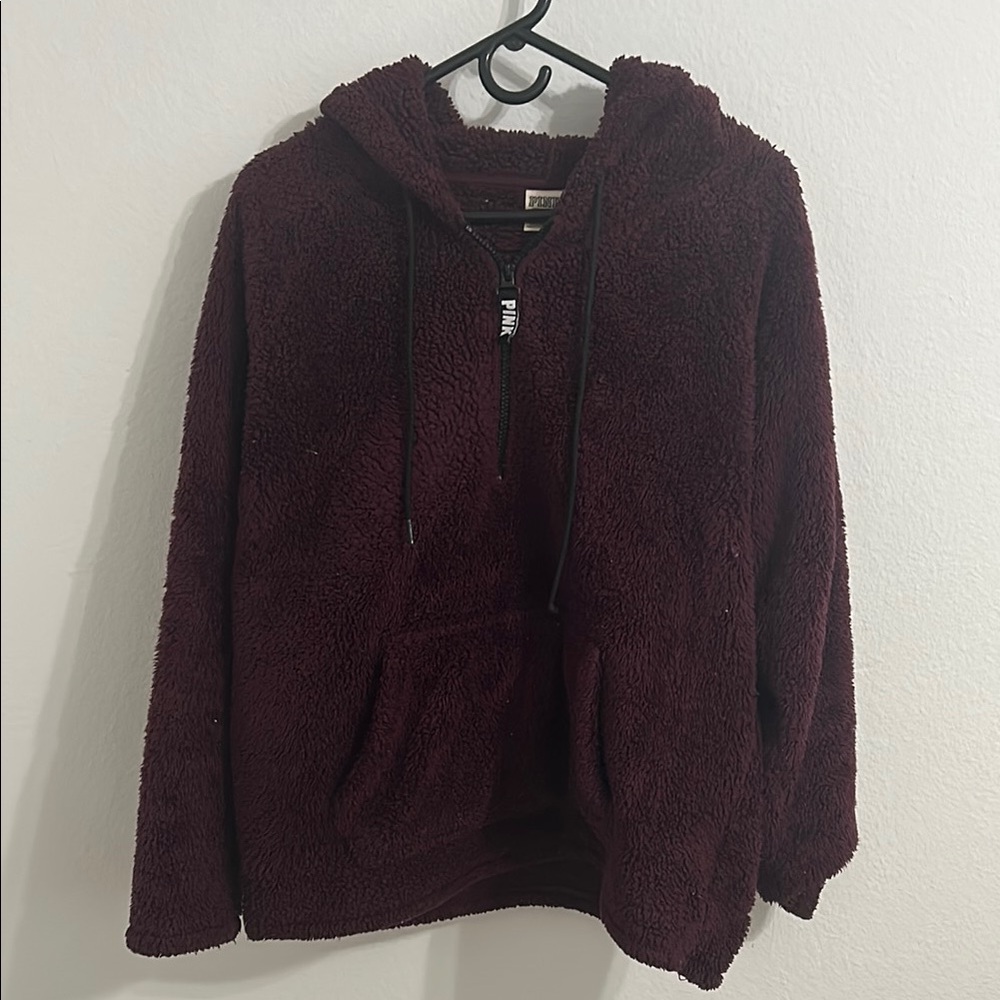 PINK Maroon Fleece Hoodie